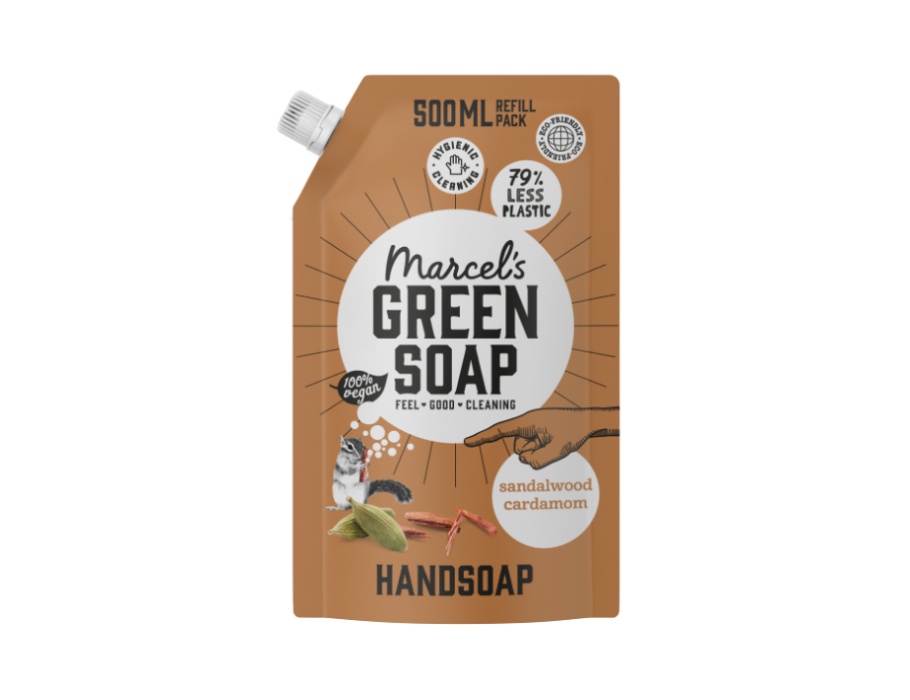 Handzeep Sandelhout & Kardemom 500ml navulzak